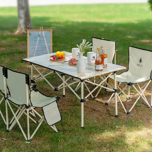 【自营】时乐鸟　轻奢桌椅五件套户外折叠椅桌子凳子 SLN-009 商品图9