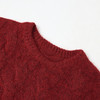 西遇红色麻花套头毛衣女冬季新款穿搭蕾丝假两件针织衫D0044201 商品缩略图5