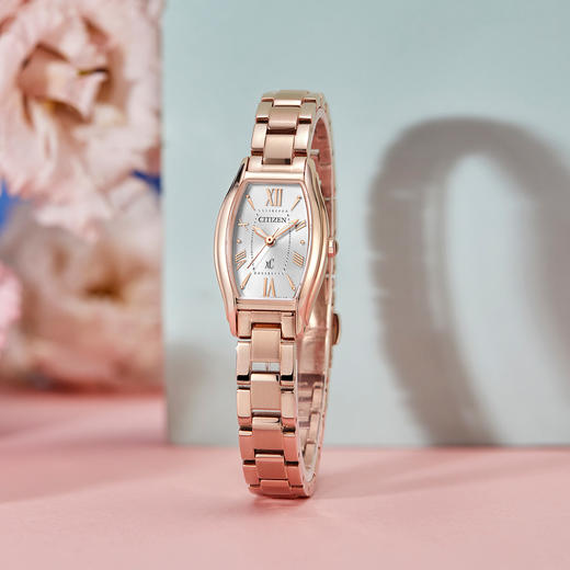 VIP-EW5543-54A 西铁城Citizen西铁城 光动能酒桶型时尚优雅简约粉金女表【无电】 商品图1