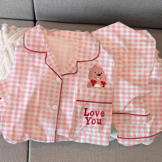 【时尚黄格子，少女心爆棚】春秋季新款黄色格子 少女凯蒂猫印花睡衣 时尚舒适长袖长裤-QQ 商品图9