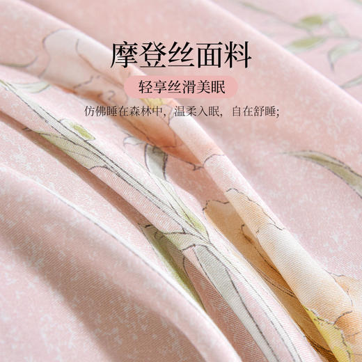 雅芳婷摩登丝睡之锦囊床笠款四五件套秋冬丝滑亲肤被套薄被芯套件 商品图1