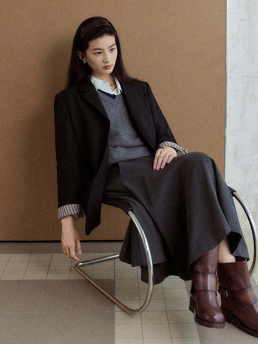 Even Vintage|优雅气质重工A字大裙摆高腰百褶裙显瘦半身裙中长款 商品图2