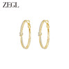ZEGL金色素圈耳圈2024新款爆款大圈耳环女轻奢高级感银针圈圈耳饰 商品缩略图0