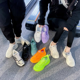 【QIAODANG乔当-情侣款运动鞋】减压缓震回弹好、暴走无压力久穿不变形 轻软透气不闷汗 休闲百搭 四季可穿F8829