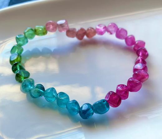 5mm-6mm单圈彩虹原@方糖碧玺手串 商品图2
