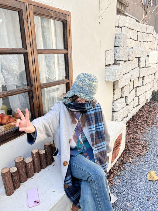 25特价 2412303    西太后 羊毛大衣+围巾（双面） 商品图1