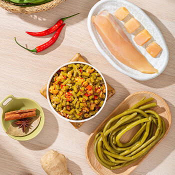 饭扫光下饭菜 豇豆肉臊205g  榨菜 香辣咸菜泡菜 拌饭拌面调味料 /粮油调味 /调味品 /中式酱料 商品图5