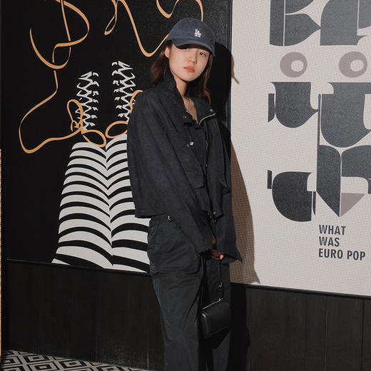 【顺丰包邮】43547 洛诗琳秋季新款韩系气质立领抽绳短款夹克外套10379 商品图3