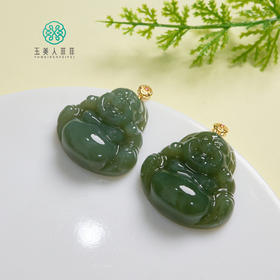 18K和田玉佛公约35*30mm吊坠