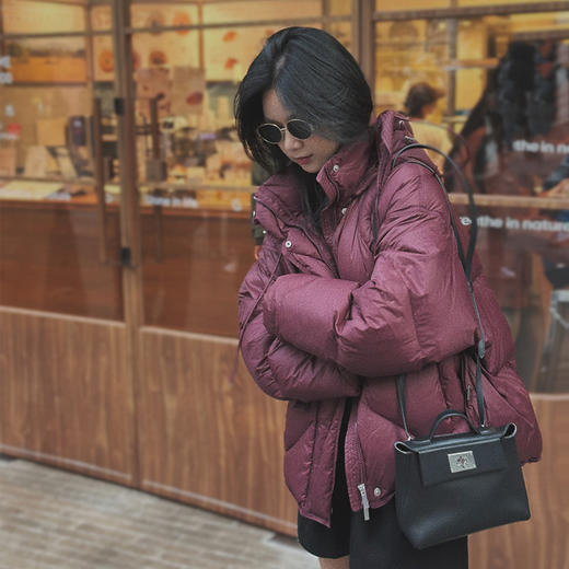 【顺丰包邮】45552 洛诗琳重磅韩系抽绳连帽短款羽绒服女6533351 商品图1