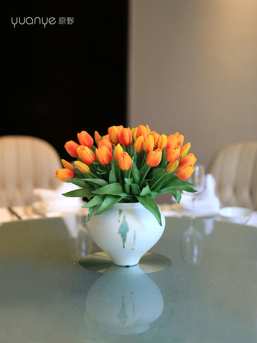 郁金香仿真花高档pu单支白色假花ins风餐桌卧室内客厅装饰摆设件 商品图1