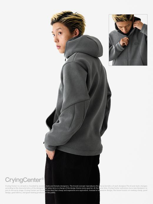 CryingCenter 毛呢绒深花灰分割外套夹克 哭喊中心 商品图2