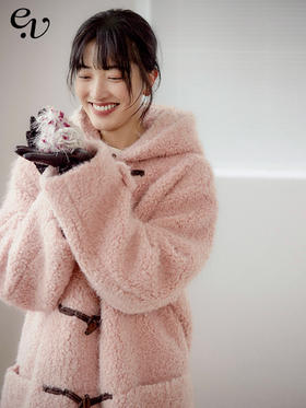 【现货】Even Vintage|浪漫氛围感 复古时尚秋冬宽松版温柔粉色兜帽大衣