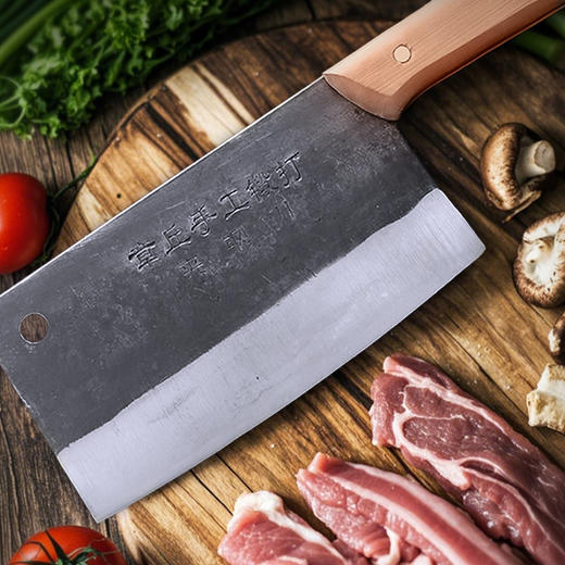 铁锤头菜刀章丘手工锻打夹钢刀  古法工艺加厚材质稳固省力切菜刀 商品图1