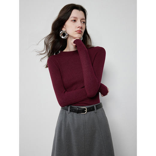 【品牌优选】【小蛮腰针织】初语抗起球仿羊绒打底衫女2024秋冬新款半高领上衣 商品图2