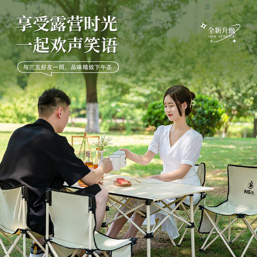 【自营】时乐鸟　轻奢桌椅五件套户外折叠椅桌子凳子 SLN-009 商品图3