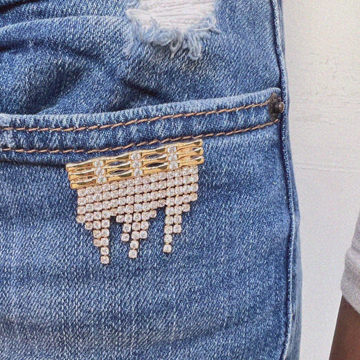 LHWINDSOR温莎珠宝 竹节流苏胸针原创设计饰品 商品图2