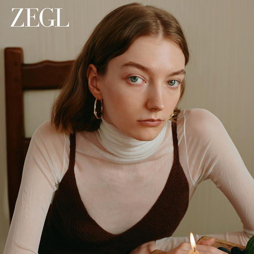 ZEGL金色素圈耳圈2024新款爆款大圈耳环女轻奢高级感银针圈圈耳饰 商品图2