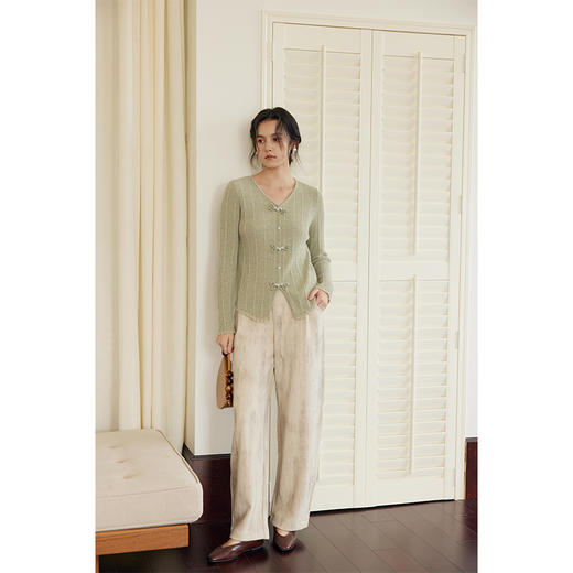 HeyDress新中式印花休闲裤女冬季宽松阔腿裤扎染长款简约百搭裤子 商品图2