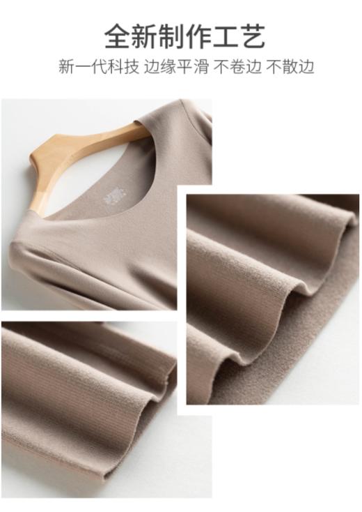 【1028德绒保暖衣】女竖条德绒圆领套装，360g双面磨毛竖条德绒保暖内衣，一件可以真正自发热的内衣套装(付款7天左右发货) 商品图1