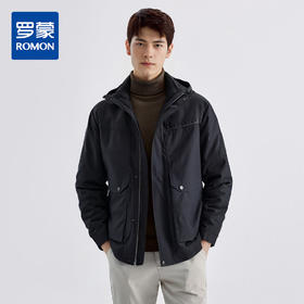 罗蒙秋冬季男装鸭绒服舒适保暖羽绒服男时尚连帽百搭纯色男士外套