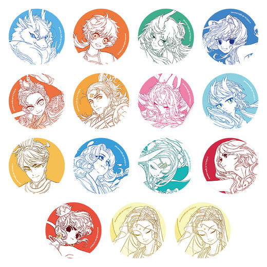 《非人哉官方店》仙山琼阁系列马口铁徽章盲盒原创58mm亮银吧唧胸针 商品图4