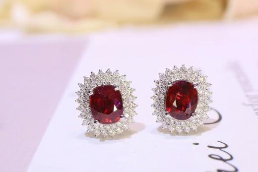 1.45ct刻面红宝石耳钉 商品图0