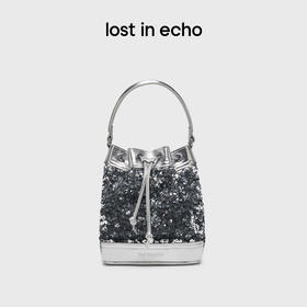 lost in echo2025春夏新款通勤高级丝绒亮片牛皮手提斜挎水桶包女
