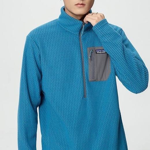 平替速干锁温透气半拉链立领户外秋冬季提花抓绒衣运动滑雪中间层 商品图3