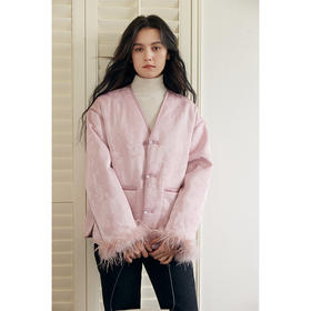 HeyDress新中式盘扣棉服女冬季加厚保暖棉衣国风设计感提花外套