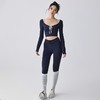 跃牌【禅语梵心】带胸垫拼色网纱瑜伽服女性感跑步运动T恤CX2942 商品缩略图4