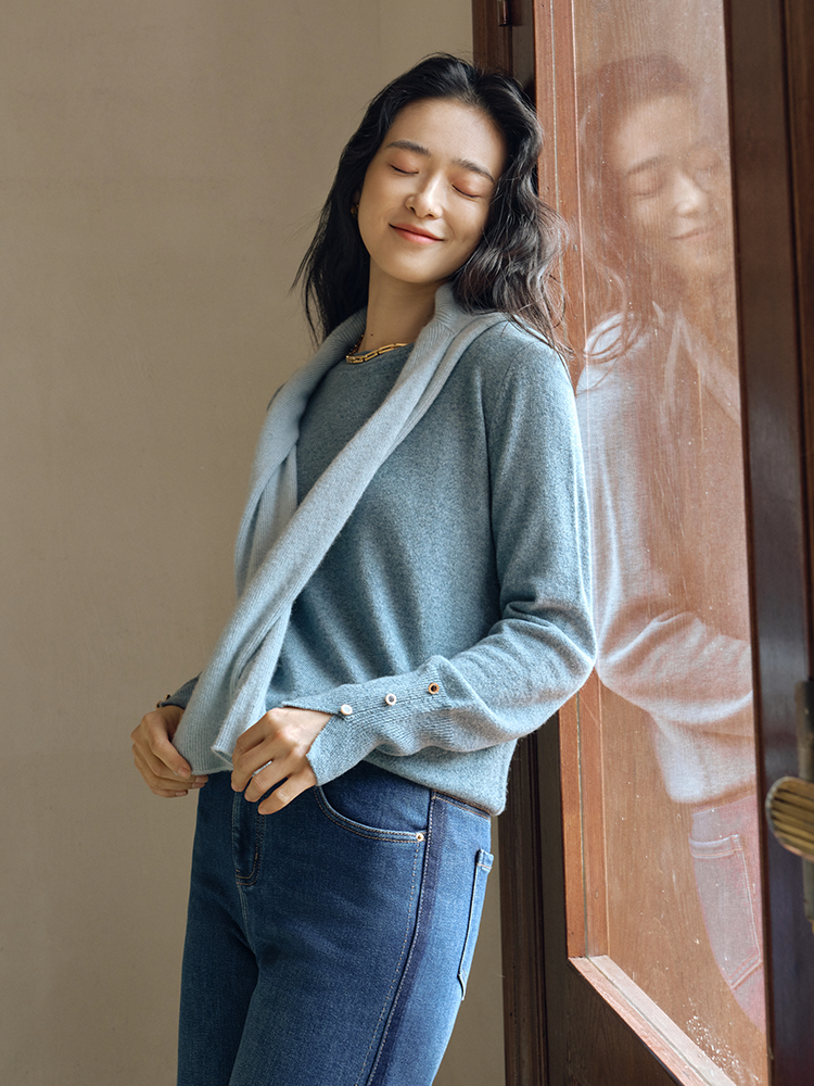 100%苏格兰邓肯羊绒圆领衫FJ27971N