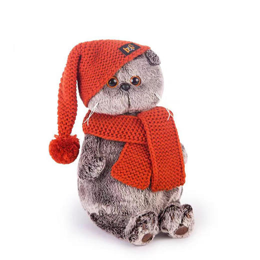 Budibasa 宝喜可猫+红色针织帽和围巾25CM (毛绒玩具)BUDCKS25-075 商品图0