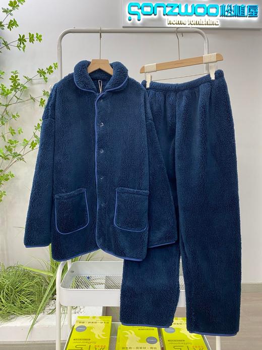 松植屋情侣款加厚泡泡珊瑚绒套装2026冬季男女睡衣保暖家居服棉服 商品图7