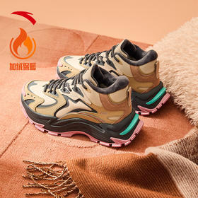 安踏生巧鞋丨加绒保暖高帮棉鞋女冬季新款革面厚底女鞋122448987