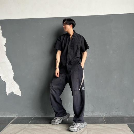 B家 巴黎 大双B字母裂纹印花拼接短袖衬衣（JN） 商品图1