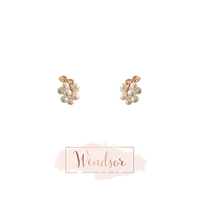 LHWINDSOR 珍珠小葡萄耳钉耳环女气质百搭秋冬耳饰