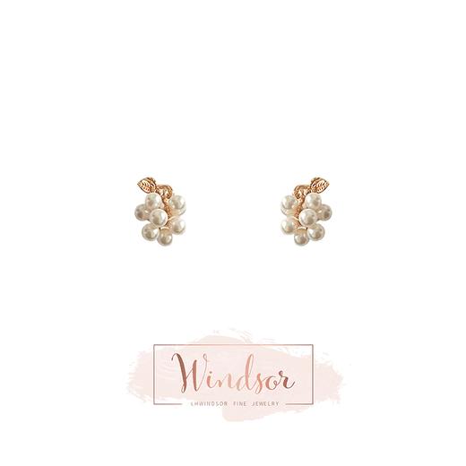 LHWINDSOR 珍珠小葡萄耳钉耳环女气质百搭秋冬耳饰 商品图0