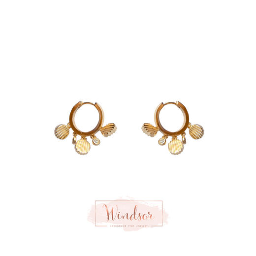 LHWINDSOR 贝壳浪花双层项链耳环高品质复古风项链耳环 商品图4