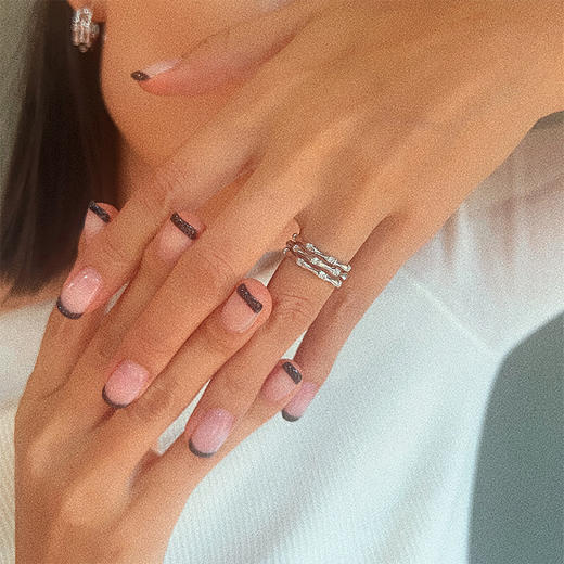 LHWINDSOR 设计款复古竹节戒指简约轻奢小众开口戒指金银双色可选 商品图3