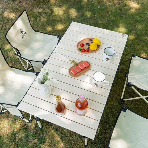 【自营】时乐鸟　轻奢桌椅五件套户外折叠椅桌子凳子 SLN-009 商品图8