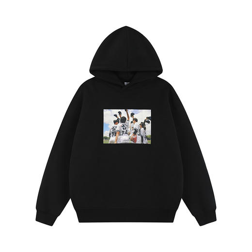 CryingCenter 棒球队合照手写字连帽加绒卫衣 哭喊中心 商品图6