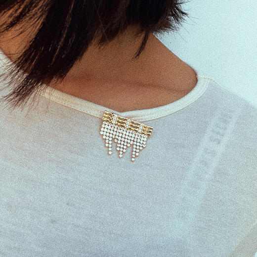 LHWINDSOR温莎珠宝 竹节流苏胸针原创设计饰品 商品图5