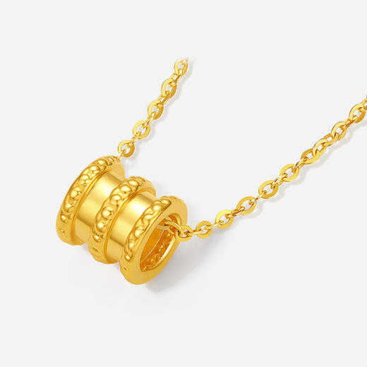 周六福黄金小蛮腰吊坠女款5d硬金定价锁骨链足金 商品图1