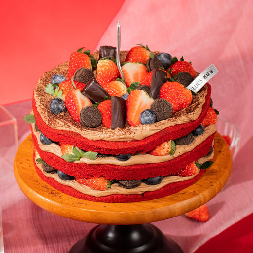 红丝绒黑巧裸蛋糕 商品图0