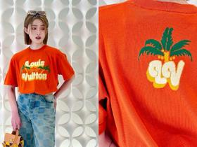 驴家 椰树提花圆领针织短袖（JN）