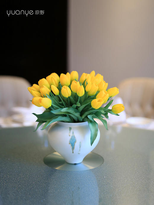 郁金香仿真花高档pu单支白色假花ins风餐桌卧室内客厅装饰摆设件 商品图5