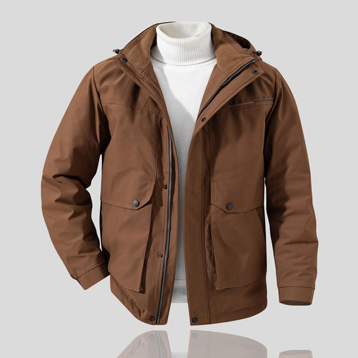 罗蒙秋冬季男装鸭绒服舒适保暖羽绒服男时尚连帽百搭纯色男士外套 商品图4