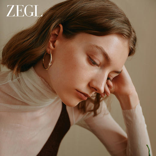 ZEGL金色素圈耳圈2024新款爆款大圈耳环女轻奢高级感银针圈圈耳饰 商品图3
