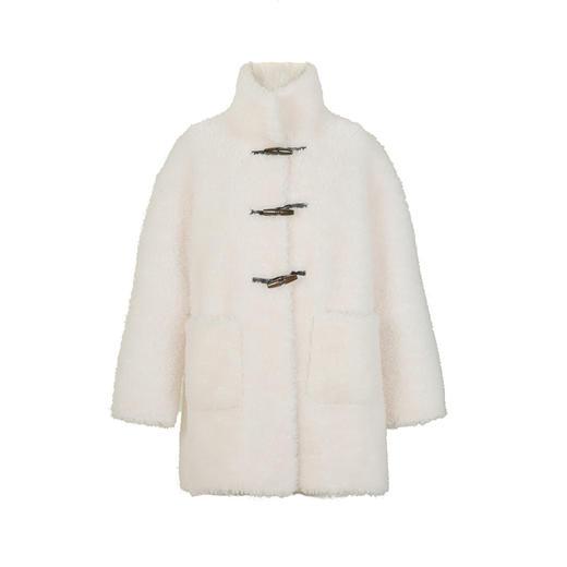 HeyDress羊毛皮草外套女冬季立领宽松皮毛一体加厚保暖中长大衣 商品图4